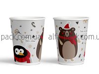 Стакан паперовий кольоровий New Year "Тепла хочеться" 270 мл