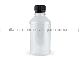 BOTTLE 0.25 L TRANSPARENT 28 MM NECK with LID