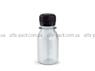 0.05 L bottle transparent 28 mm neck with stopper