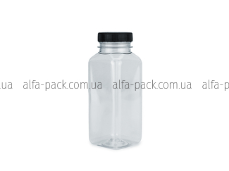 Square BOTTLE 0.25 L TRANSPARENT 38 MM NECK
