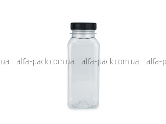 Square BOTTLE 0.25 L TRANSPARENT 38 MM NECK