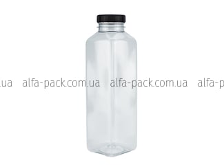 SQUARE BOTTLE 0.5 L TRANSPARENT 38 MM NECK