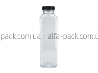 SQUARE BOTTLE 0.5 L TRANSPARENT 38 MM NECK