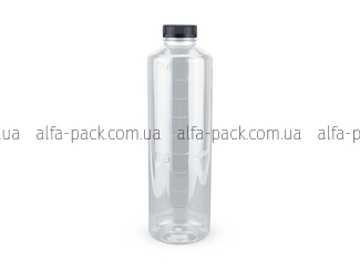 1 liter round measuring bottle with a wide mouth + cork