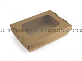 Paper box kraft with window glued 210*155*48 mm