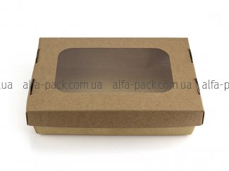 Paper box kraft with window glued 210*155*48 mm