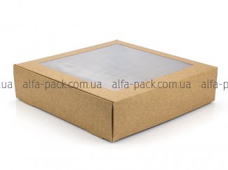 Paper box kraft with window 200*200*50 mm