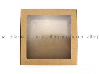 Paper box kraft with window 200*200*50 mm