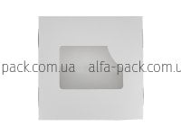 Коробка паперова біла з віконцем 248*248*48 мм