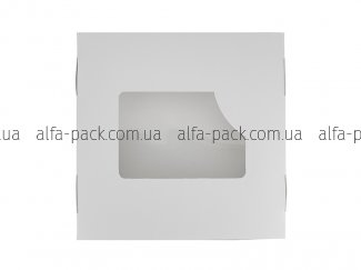 Коробка паперова біла з віконцем 248*248*48 мм