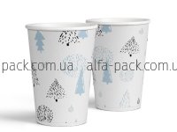 Стакан паперовий кольоровий New Year "Ялинки" 340 мл