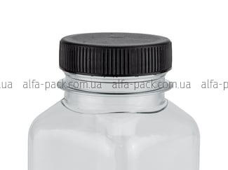 SQUARE BOTTLE 0.5 L TRANSPARENT 38 MM NECK