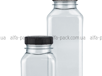 Square BOTTLE 0.25 L TRANSPARENT 38 MM NECK