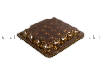 Plastic packaging for quail eggs for 20 pieces brown