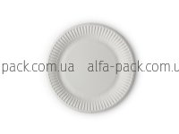 Тарілка паперова біла кругла з ламінацією 180 мм
