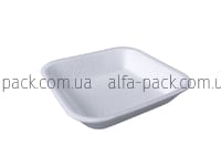 Food tray foam polystyrene white 034-TR