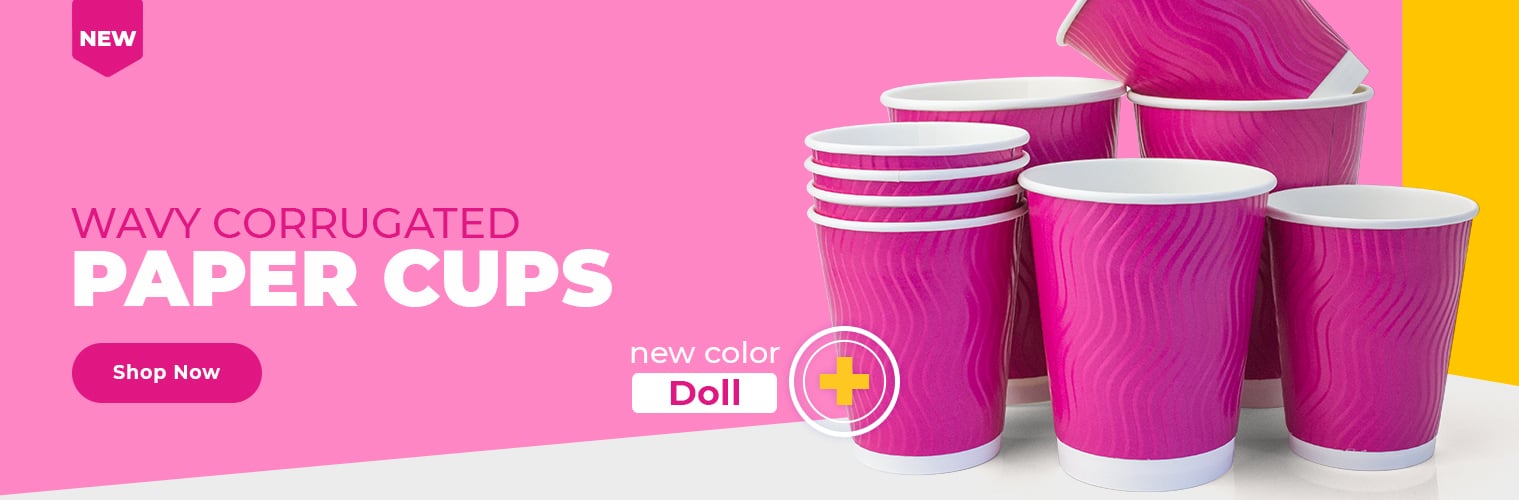Wavy corrugated cups - color doll